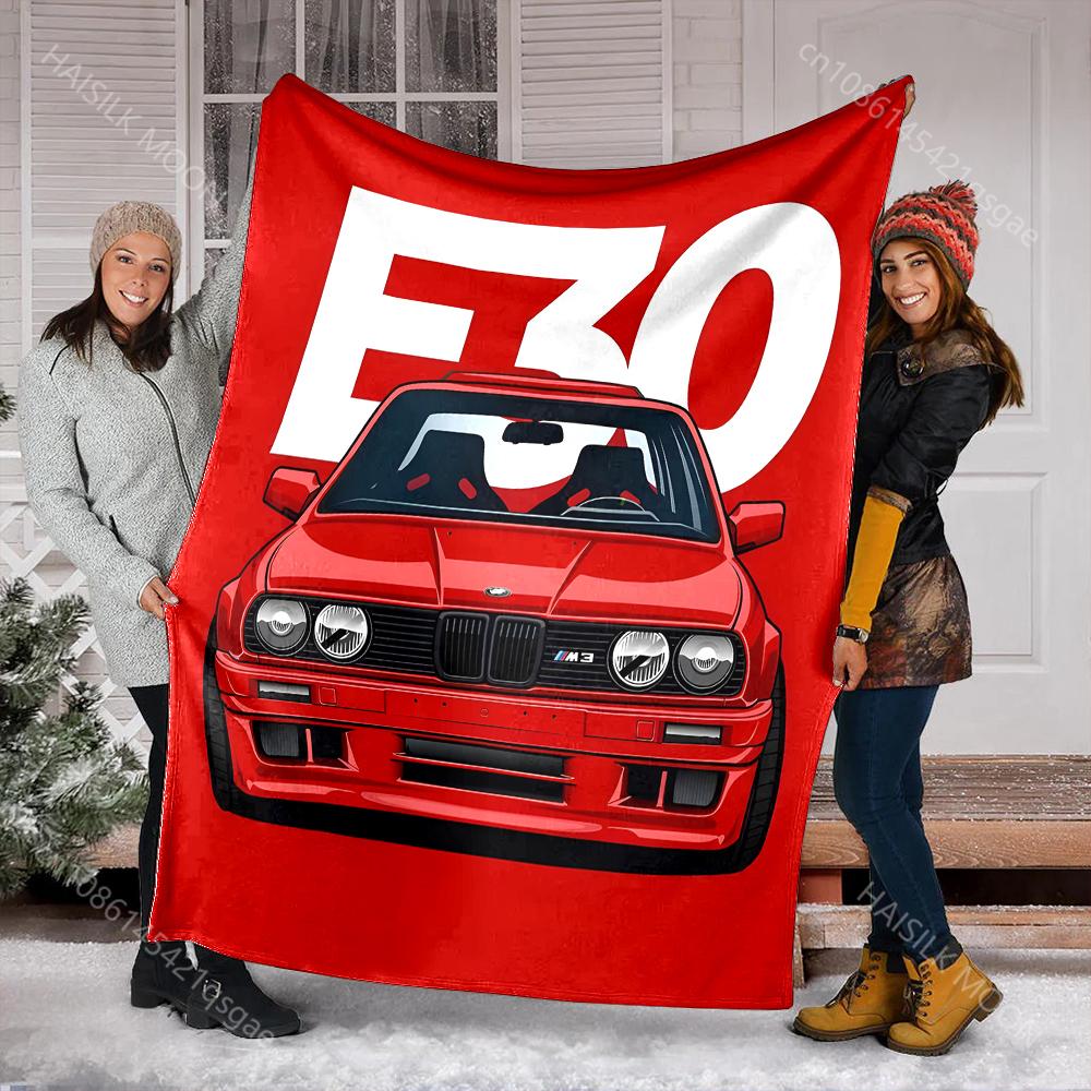 Classic Car Printed Blanket E30 Warm Soft and Comfortable Home Travel Blanket for Office Sofa Travel Camping RV Holiday Gifts