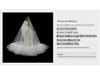 Xinmeiji Handmade White Double-Layer Bridal Veil with Ruffled Edge