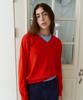 38COMEONCOMMON Regular Cotton V-Neck Knit (Red)