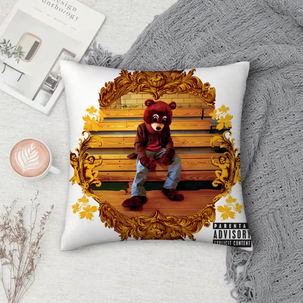 Рэпер Канье Уэст Красавица и Чудовище Наволочка Квадратная Диванная с для узора удобная подушкаподходит для комнаты 12x12Inch