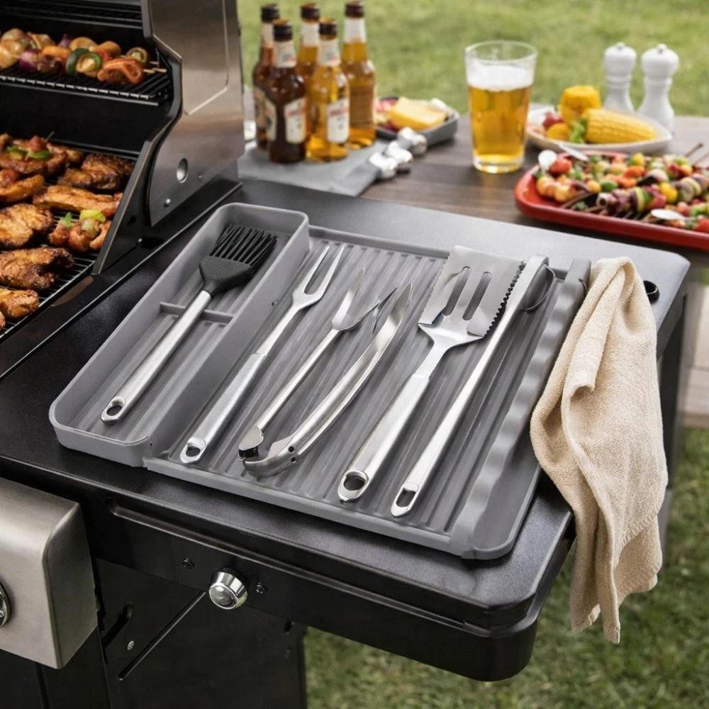 Heat-resistant BBQ Tool Mat Multi-functional Grill Mat BBQ Accessories Grill Pad  Baking