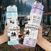 1PC Vintage Newspaper Text Collage Print 750ml Color Plastic Sports Water Bottle Leakproof Flip Straw Lid Suitable for Sports Office Home Use