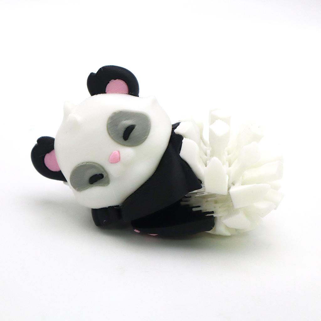 Cute Lying Posture Panda Toy Statue 3D Printed Toys Simulation Zoo Small Panda Model Joints Movable Children Decompression Toy
