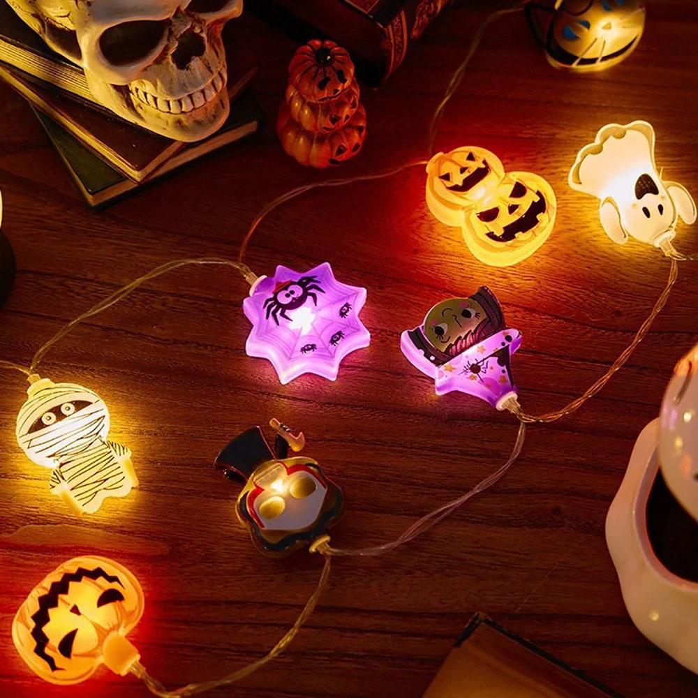 1.5M 3M Halloween Decor LED String Lights with Pumpkin Ghost