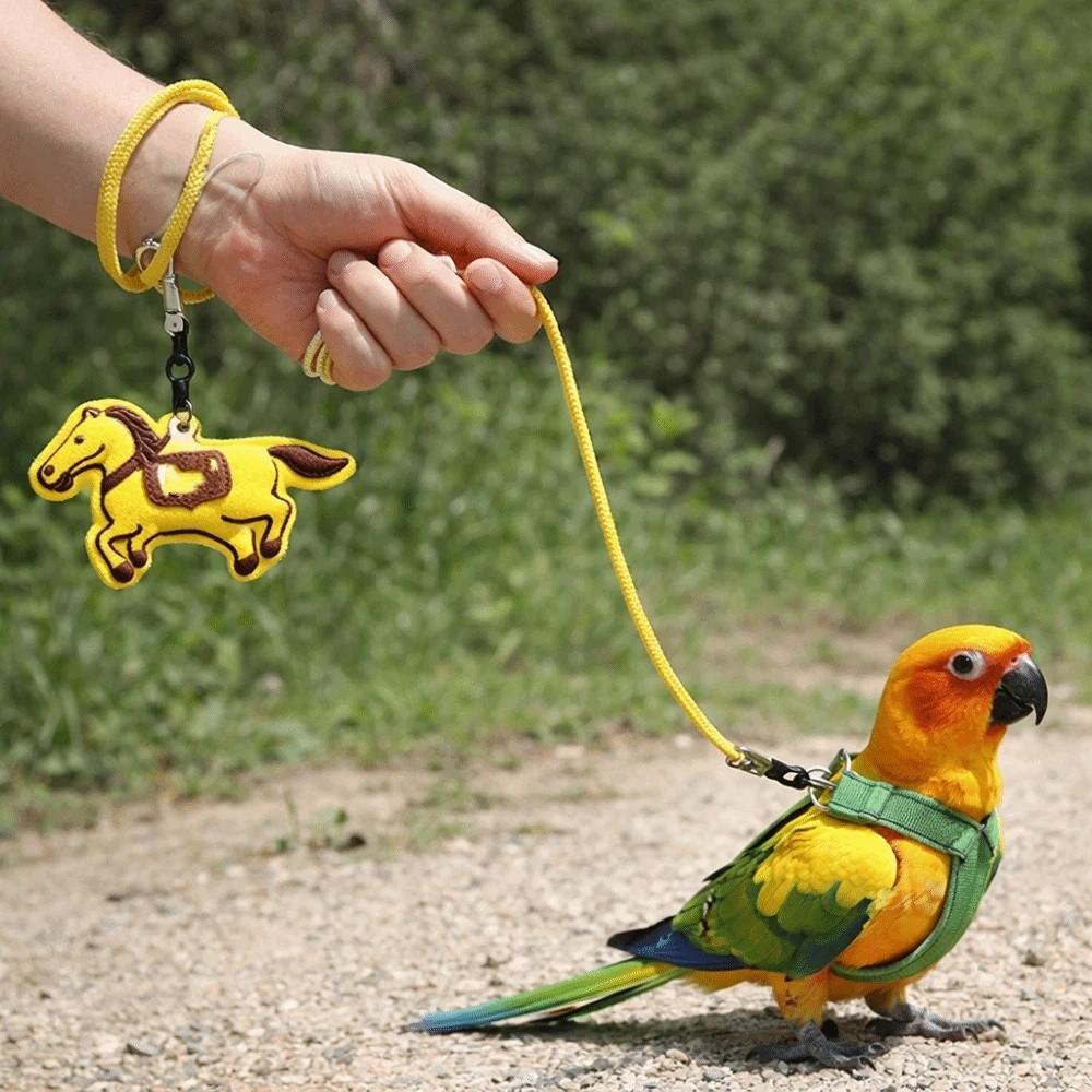 Anti-Bite Bird Harness Leash Anti-flying Adjustable Bird Training Rope Lightweight Elastic Rope Flying Traction Straps
