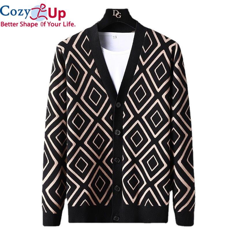 Cozy Up Cardigan Pánsky sveter Klasické svetre s kešu kvetmi Kabát Pletené vrchné oblečenie