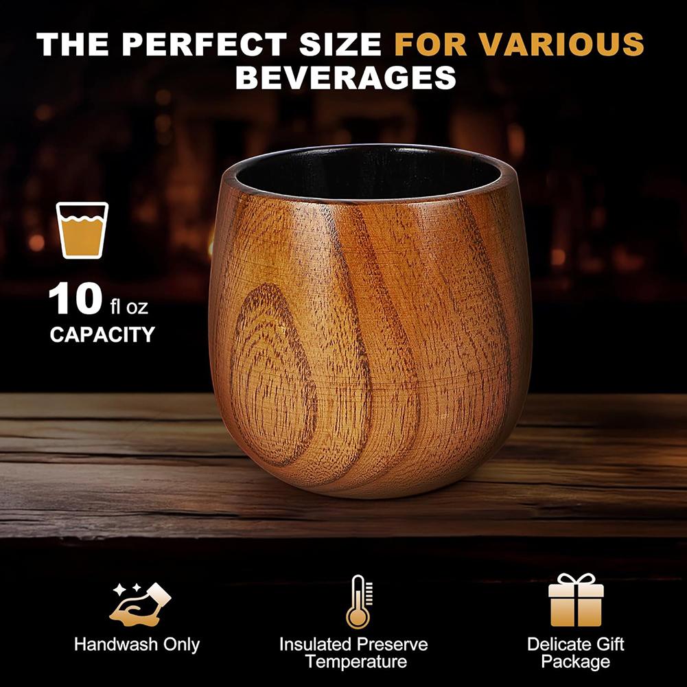 Wooden Whiskey Tumblers Glass Elegant Wooden Glasswares Tasting Ritual-Experience Charred Fashioned Drinkware For Bar Collection