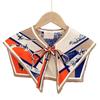 Women Silky Scarf Detachable Collar Vintage Lion Forest Print Shawl Wrap Cape  for Necks Women Scarf Spring