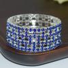 Europe and America Cross Border Fashion Multi-Layer Elastic Hollow Rubber Band Full Rhinestone Bracelet Exaggerated Wide Bangle