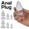 Multi-size Transparent Rear Hole Anal Plug with Suction Cup and Soft Stimulation for SM Play