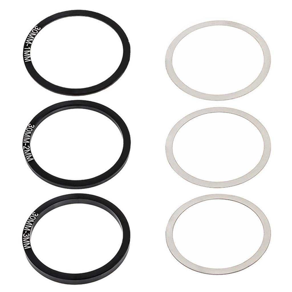 6lots Good Quality Aluminum Bottom Brackets Spacers Bicycles Cranks Washers for Enhancing Cycling Performances