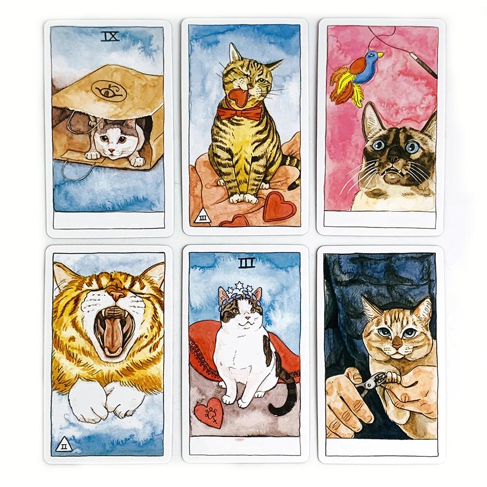 Tarot Cards 78pcs Cards Cute Tarot Deck English Visions Divination Borad Games For Family Friends ,Halloween and Christmas Gifts