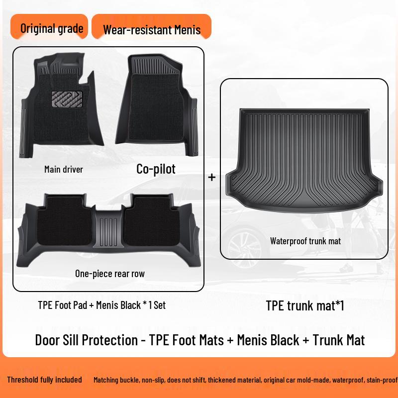 Volkswagen Teramont X Floor Mats, 17-24 Models, Fully Enclosed 7-Seater TPE