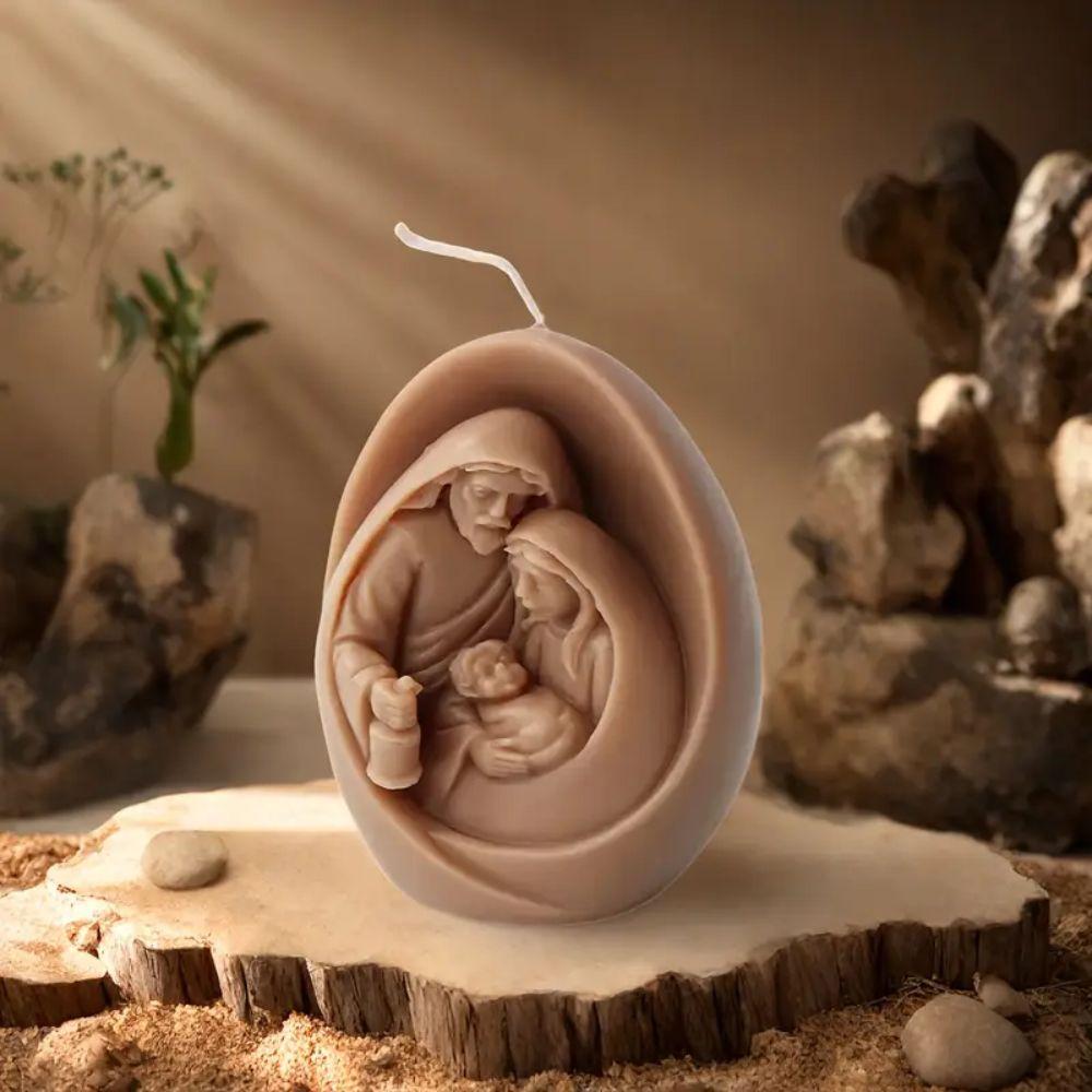 Jesus and Virgin Mary Jesus Candle Mold Silicone Easter Decor DIY Candle Making Supplies Christian Exquisite Plaster Molds Gifts