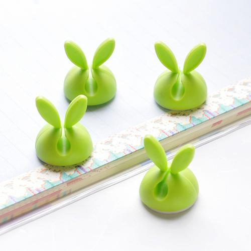 4pcs Wholesale Colorful Rabbit Wire Clamp Desk Neatly Wire Usb Car small rabbit wire  Charger Wire Rack Accessories Secure Desk