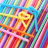 100PCS Multicolor Plastic Straws Kitchen Beverage Disposable Drinking Straw Cocktail Wedding Party Accessories