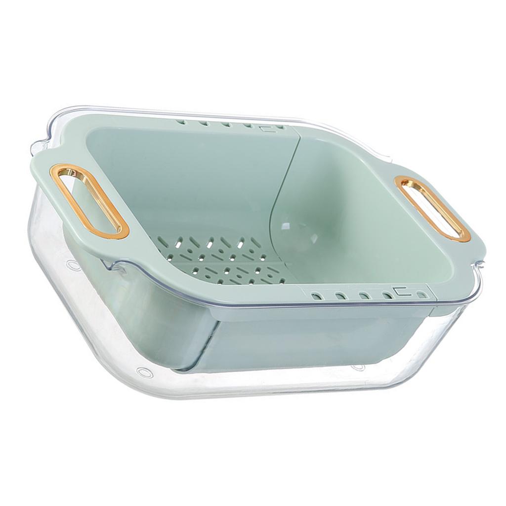 Extendable Over Sink Colander Double Layers Retractable Drainer Basket for Home Kitchen
