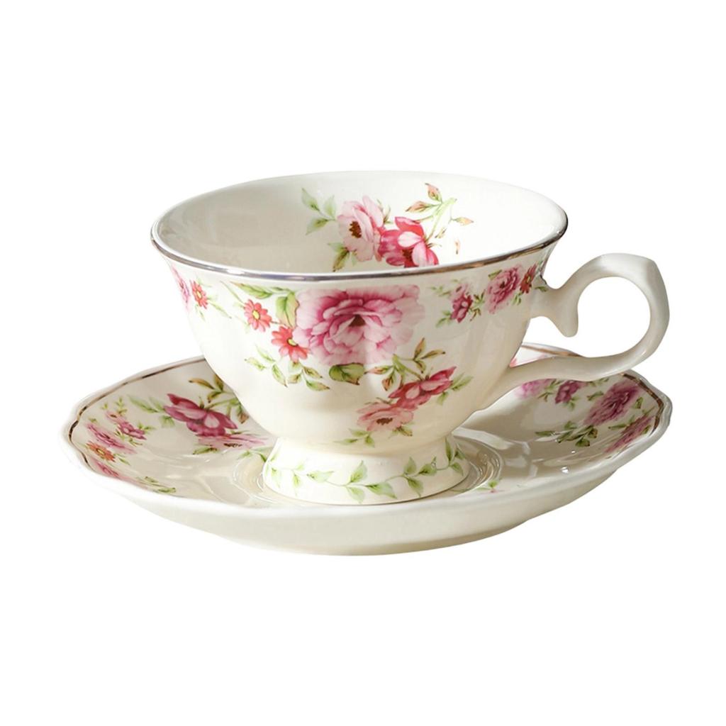 Ceramic Coffee Cup And Saucer Set Mug 180ml Portable Holiday Gift