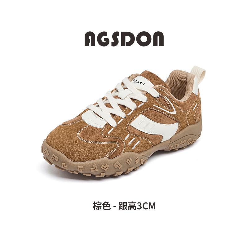 Augustine Retro German Training Shoes Women's 2025 New Spring and Autumn Platform Waffle Gump Shoes Casual Sports Shoes Trend