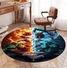 Demon Slayer Pattern Round Rug, Indoor/Outdoor Mat, for Picnic, Gameroom, Bedroom, Office, Living Room, Home Decor Carpet, Birthday Gift