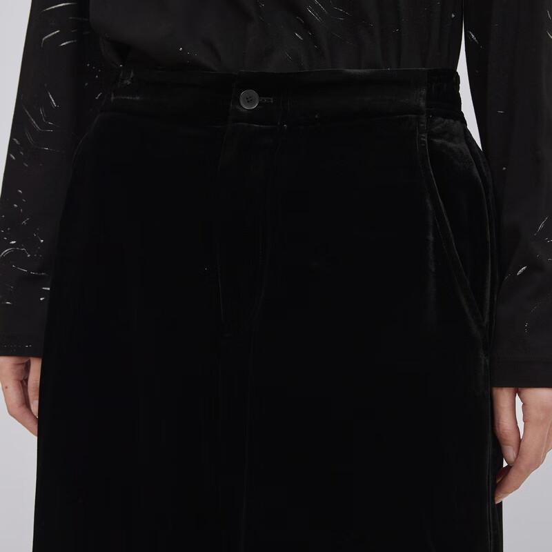 LESS 2024 Spring Retro Velvet Straight-Leg Casual Trousers