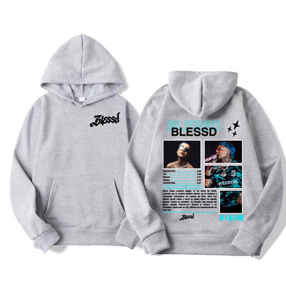 Rapper BLESSD BENDECIDO 2025 Tour Cover Hoodies Men Women Fashion Hip Hop Pop Music Street Sweatshirt Oversized Fleece Pullovers