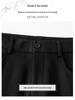 2025 Women's High-Waisted Black Micro-Flare Pants – Slimming, Casual Drape with Split Hem