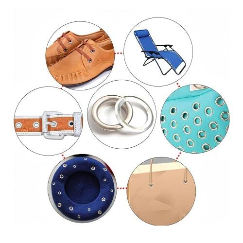 5mm Double-Sided Eyelets, Hole Punching Tool Kit for Leathercraft, 400 Pairs In 4 Colors, Round Shape, for Crafting, Fabric, and Leathercraft DIY Part