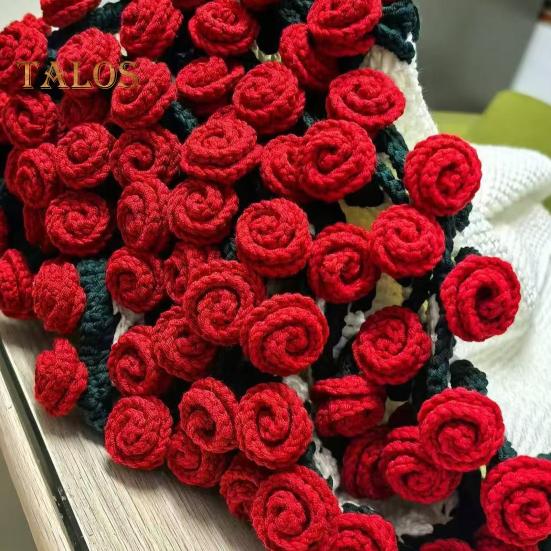 Crochet Rose Bouquet Blanket Handmade Flower Throw Blanket Crocheted Roses Blanket for Home Bed Couch Decor Anniversary Gift