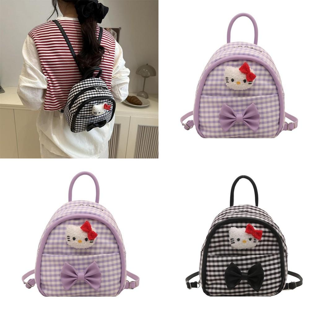 Kids Cartoon Hello Kitty Pattern Nylon Mini Backpack With Breathable Design For Kindergarten Children