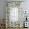 Elegant Sheer Curtains Pear Blossom Cotton Linen Curtain Floral Print Curtain  Home Decoration