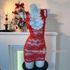 Sexy Red Hot Christmas Mesh Lingerie Dress