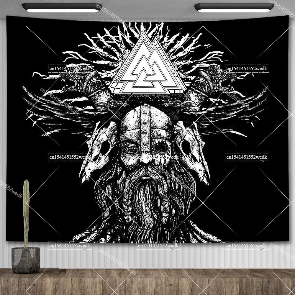 Viking Raven Tapestry Wall Hanging Hippie Vikings Norse Tapestrys Tarot Witchcraft Aesthetic Room Decoration Tapiz Home Decor