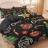 3pcs Merry Christmas Print Coreless Duvet Cover Set Multiple Sizes for Bedrooms Dormitories Soft Comfortable Machine Washable