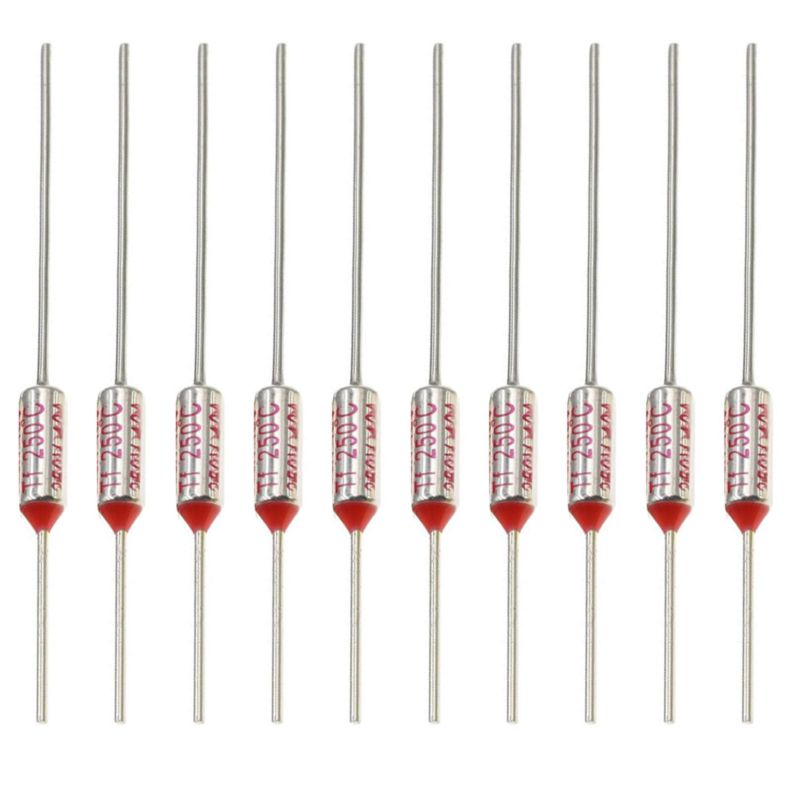 

10A Thermal Fuse Circuit Cut Off Fuse Overheating Protection Brass Silver Plated High-quality Materials For AC 250V Applications