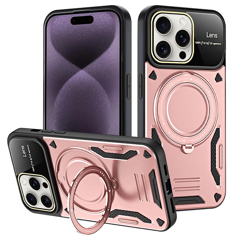 Pro iPhone 16 Luxusní magnetické pouzdra se stojánkem Pro iPhone 16 Pro Max Pancéřové Nárazuvzdorné Měkké Nárazníky Tvrdý Kryt proti pádu Capa 16 Plus