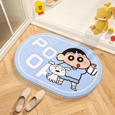 Covoraș de podea din cașmir drăguț de desene animate, intrare toaletă, absorbant de apă, antiderapant, rezistent la uzură, covor, baie de uz casnic, covoraș moale pentru picioare