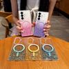 Gradient Glitter Sequin Magnetic ForMagsafe Case For Samsung Galaxy Z Fold Flip 7 6 5 4 3 Clear Acrylic Back Protective Cover