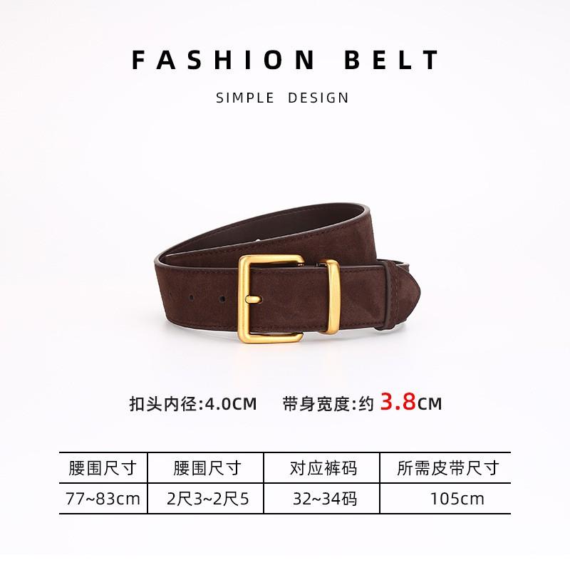 Womens Genuine Leather Thin Belt With Zinc Alloy Pin Buckle Minimalist Style Coats Dresses Casual Office Wear