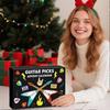 2025 Christmas Guitar Picks Advent Calendar,24-Day Countdown with 20 Celluloid & Wood Picks In Multiple Gauges, Pick Holder & Metal Tin Case, for Guit
