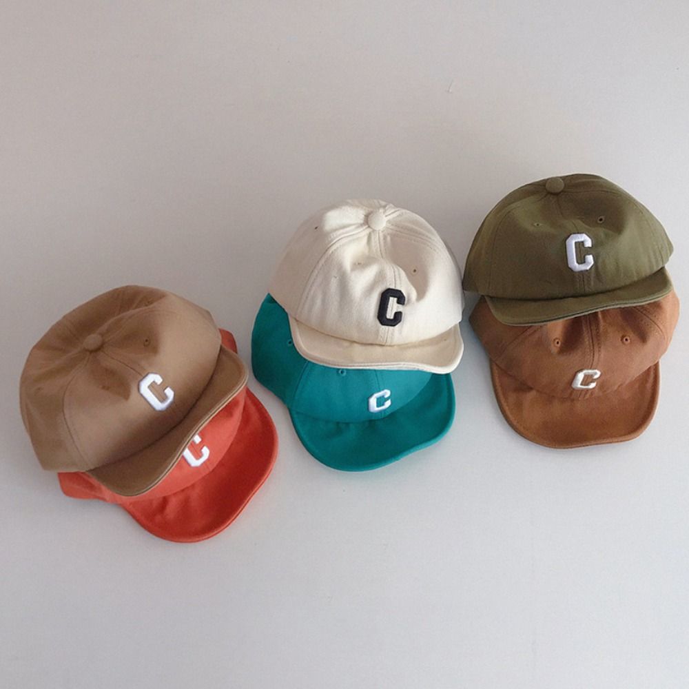 

Outdoor Soft Brim Kids Adjustable Letter C Sun Visor Ha Peaked Caps Baby Baseball Cap Beach Hat