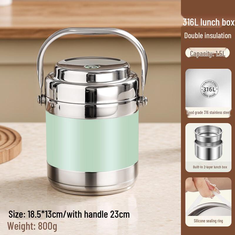 ZISIZ 316 Stainless Steel Insulated Lunch Box