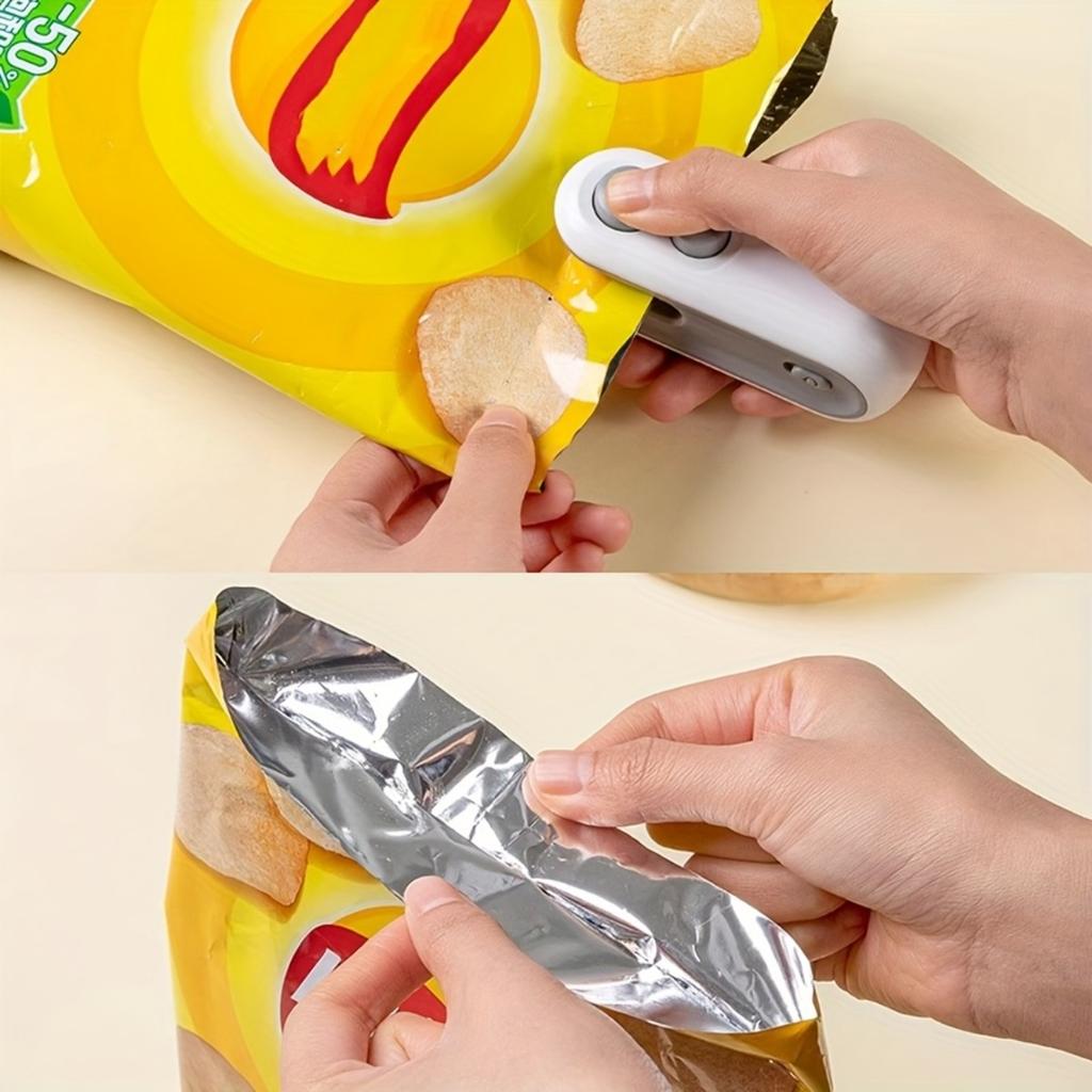 Charging Small Household Sealer, Portable Mini Sealer, Hand Press Plastic Sealer, Plastic Bag Sealer, with Built-in Magnetic Suction Function