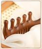 Gold Sandalwood Five-Tooth Meridian Comb for Scalp and Body Massage