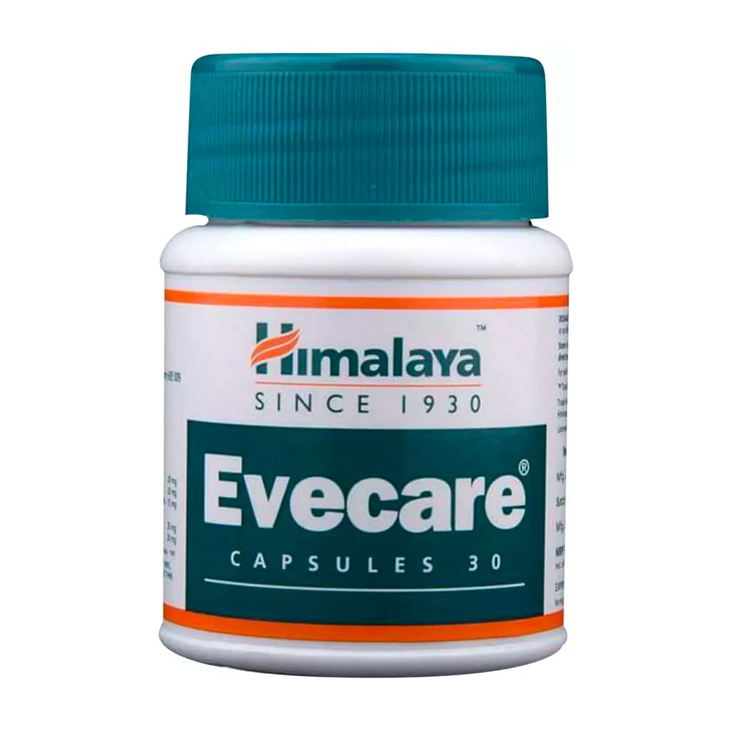 Himalaya Evecare Capsules Women’s Wellness Support for Menstrual Balance and Hormonal Health, 30 Count, Natural Care Supplement