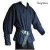 Men's Vintage Loose-fitting Shirt With Retro Stand Collar And Tie Belt