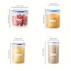 2pcs/Large-Capacity Transparent Sealed Jar Kitchen Storage Jar Food Storage Box Easy To Pour Out