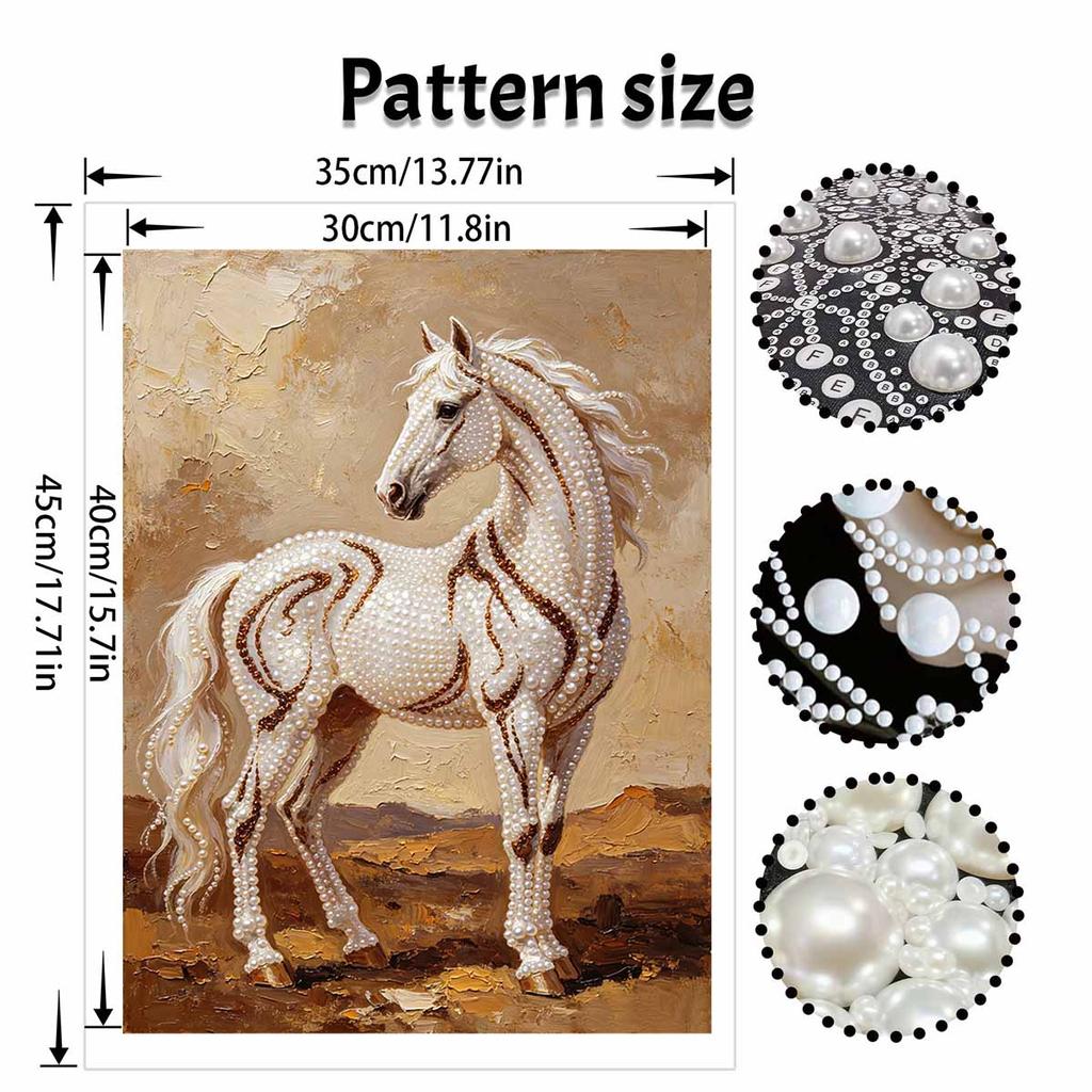 5D Pearl Kit Pearl Horse Arabian Design DIY Enamel Art for Living Room Bedroom Wall Decoration Handmade Gift