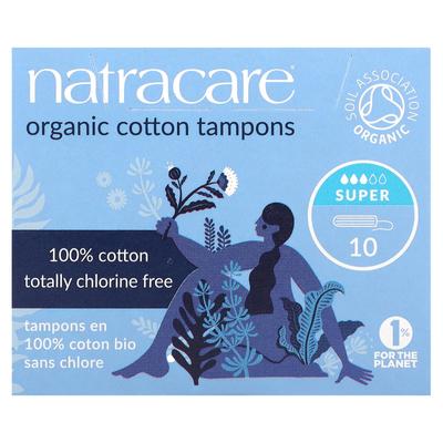 Natracare, Organic Cotton Tampons, Super, 10 Pieces