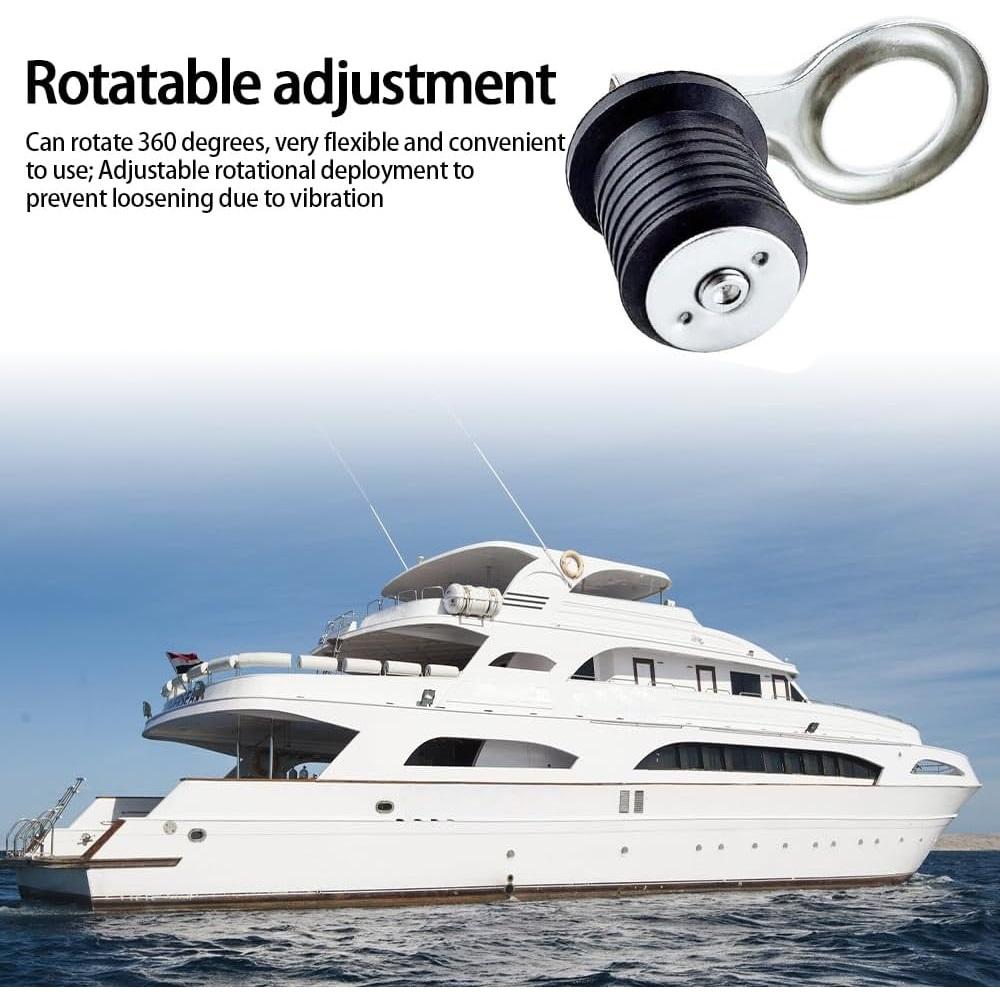 316 Stainless Steel Flip Style Drain Plug - Cam Lock Snap Tight Plug For Boat Hull, Livewell, Baitwell, Transom (Fits 1" & 1-1/4" Holes)